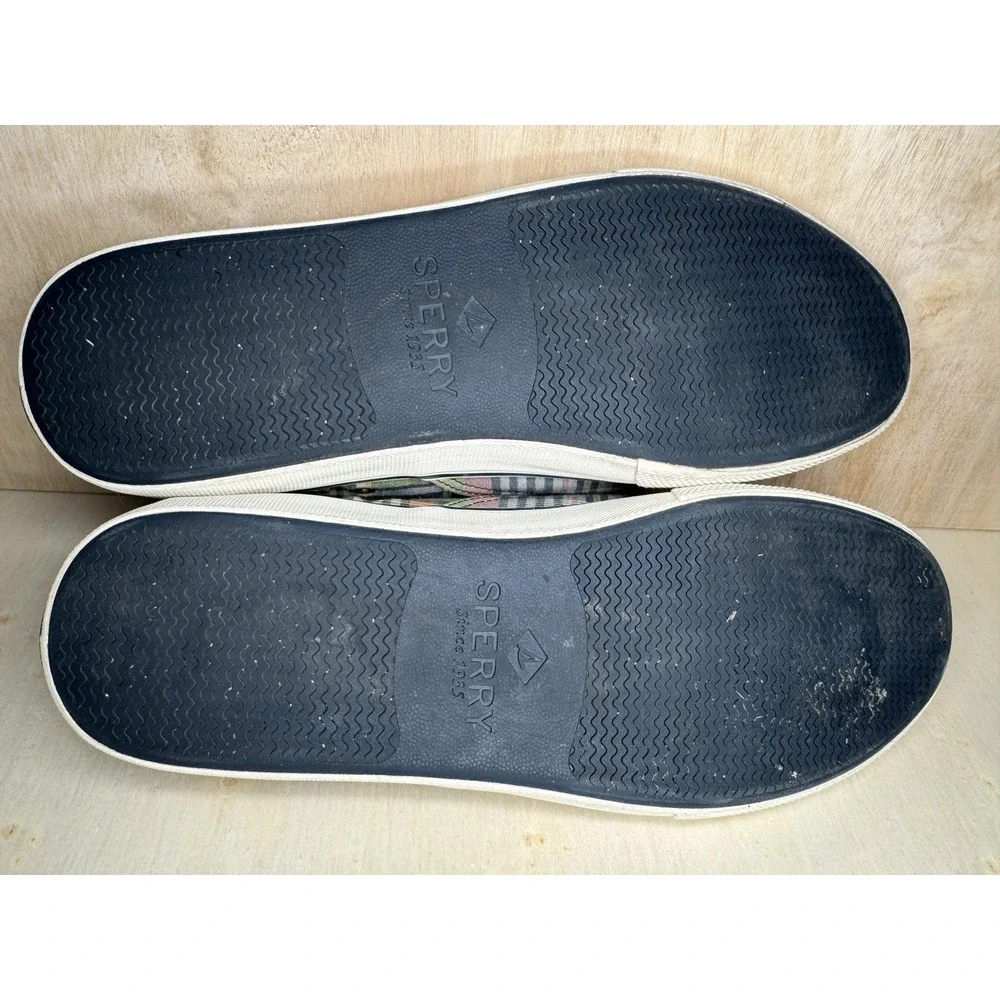 Sz 11.5 Sperry Plaid Canvas‎ Sneakers Lace Up Casual Shoes Men